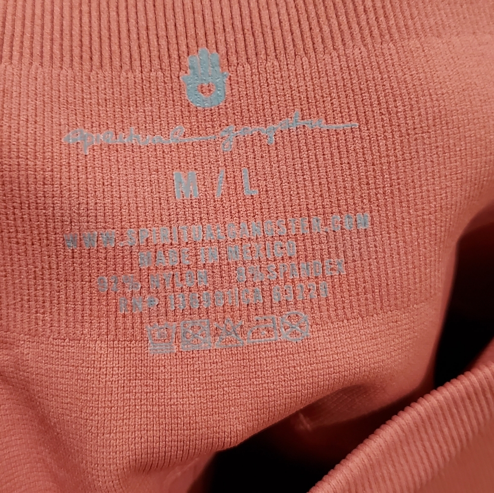NWT Spiritual Ganster Burnt Orange Ribbed Biker Shorts Sz M/L - Picture 9 of 12